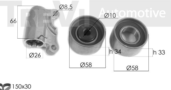 TREVI AUTOMOTIVE paskirstymo diržo komplektas KD1448